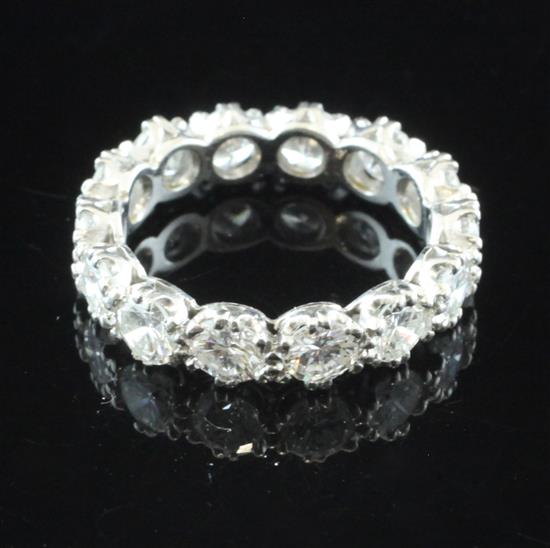 A white gold and diamond full eternity ring, size L.